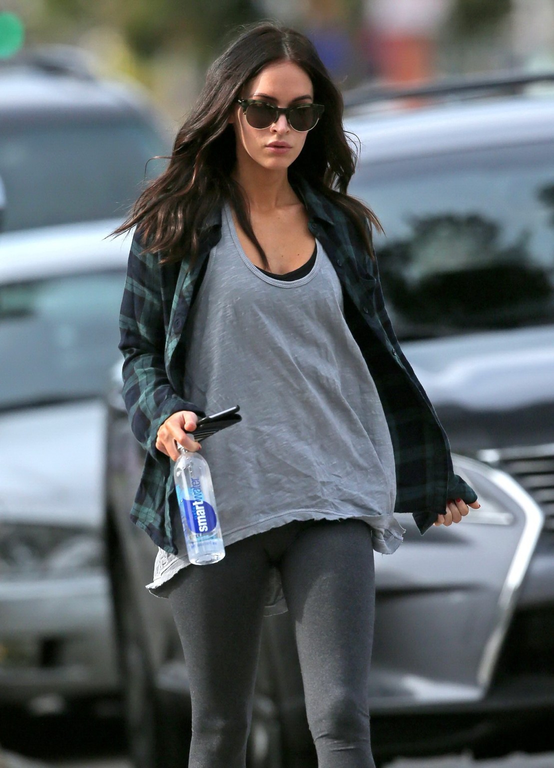 Megan Fox leggy wearing gray tights out in LA #75178336