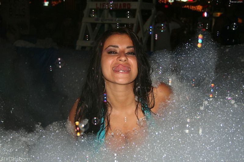 Alexa Loren flashes her big tits at club foam party #72422230