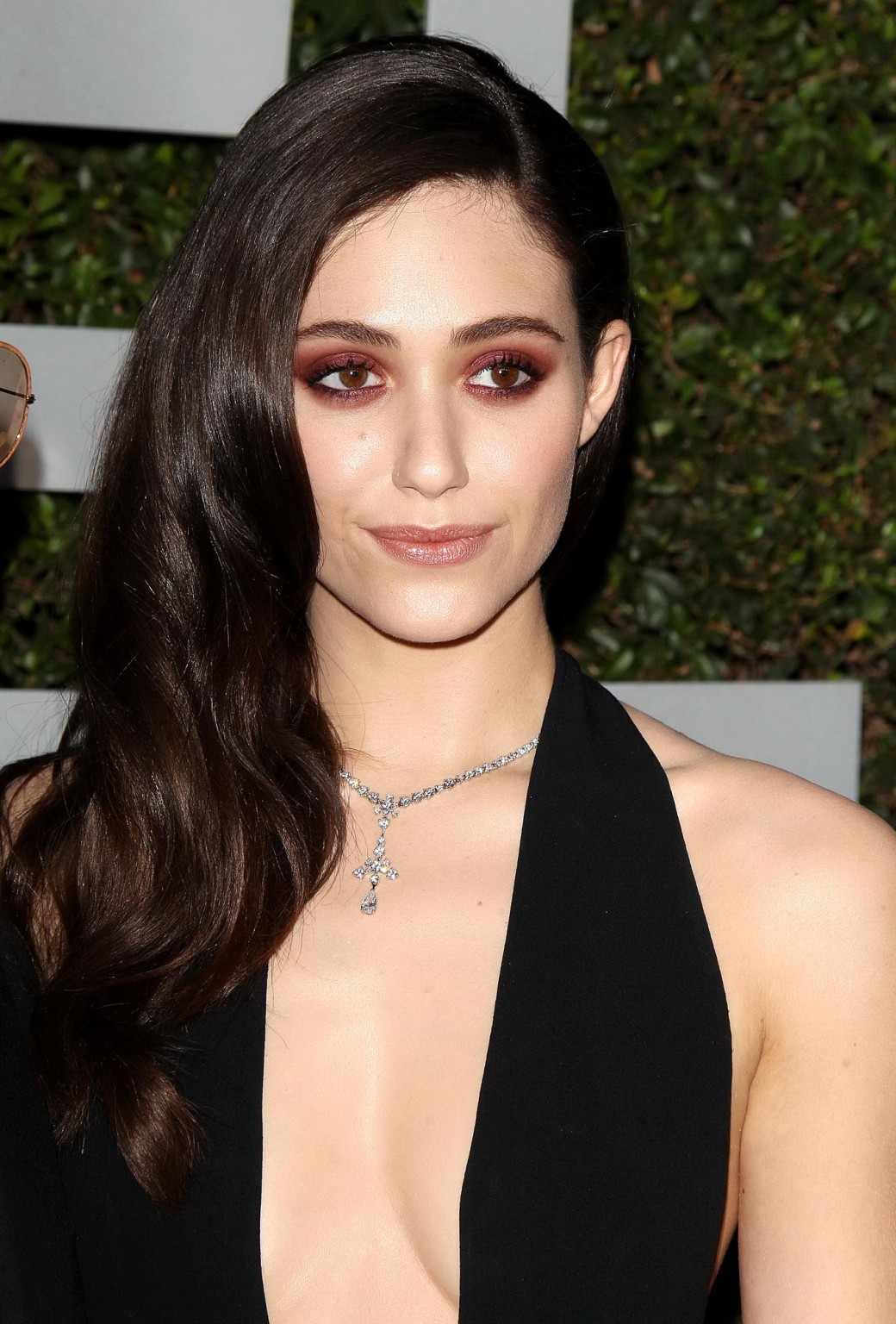 Emmy Rossum braless showing cleavage at Michael Kors launch of Claiborne Swanson #75184636
