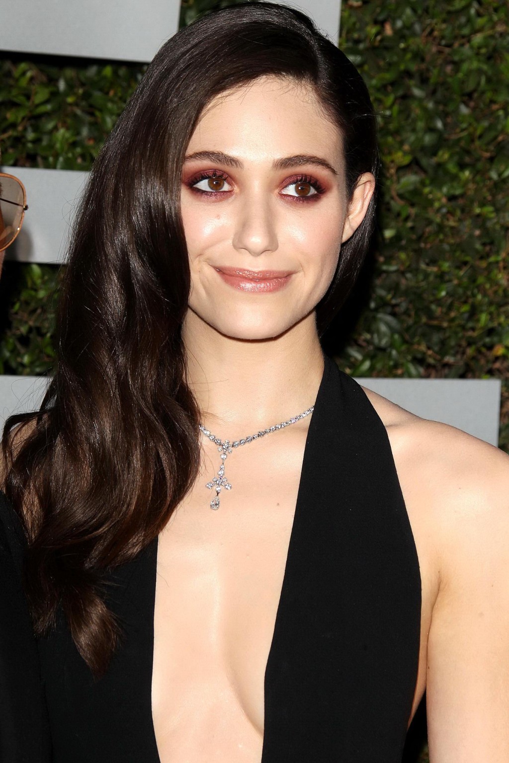 Emmy Rossum braless showing cleavage at Michael Kors launch of Claiborne Swanson #75184641