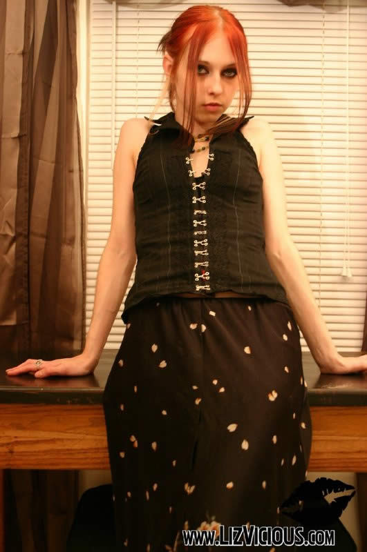 Redhead goth chick strips and poses
 #78992543