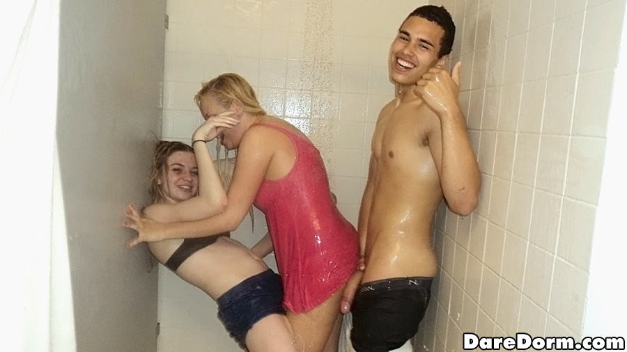 College freshmen fool around and fuck in shower and in dorm room #76772519