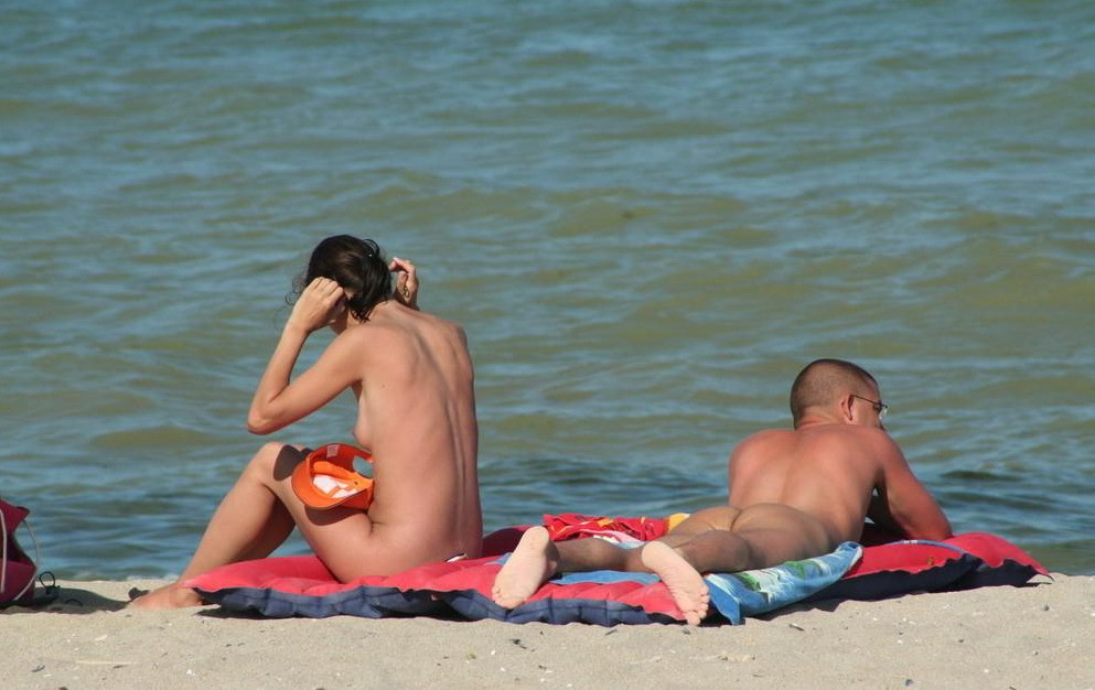 Huge breasted Russian woman displays off her privates on the sand #72248207