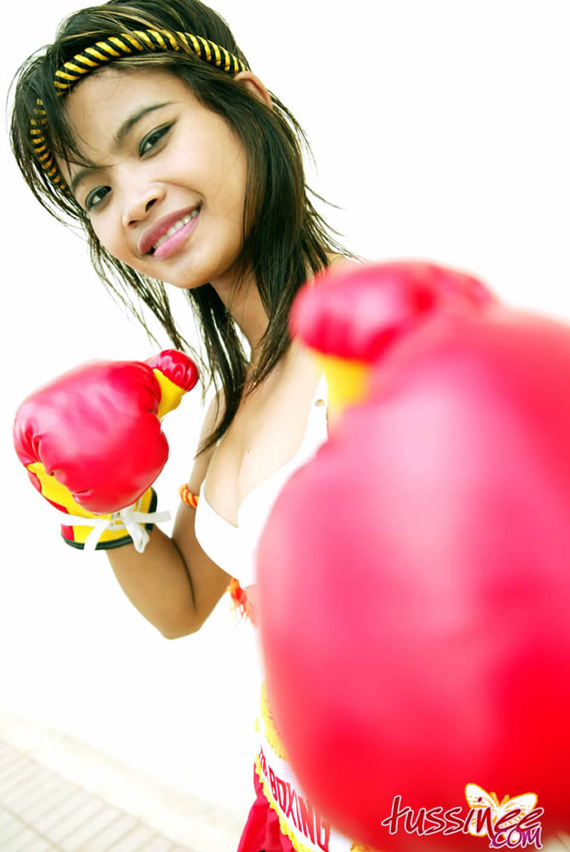 Bangkok teen Tussinee in a sexy Muay Thai boxing outfit #69958626