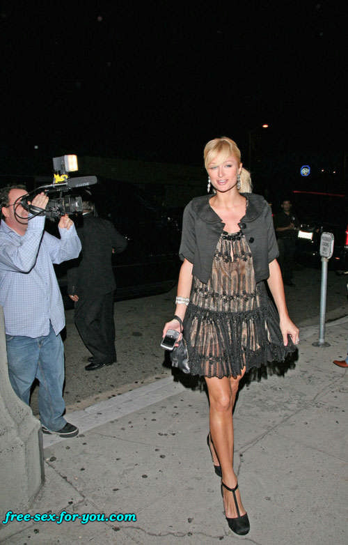 Paris Hilton see thru dress and upskirt paparazzi pictures #75432237