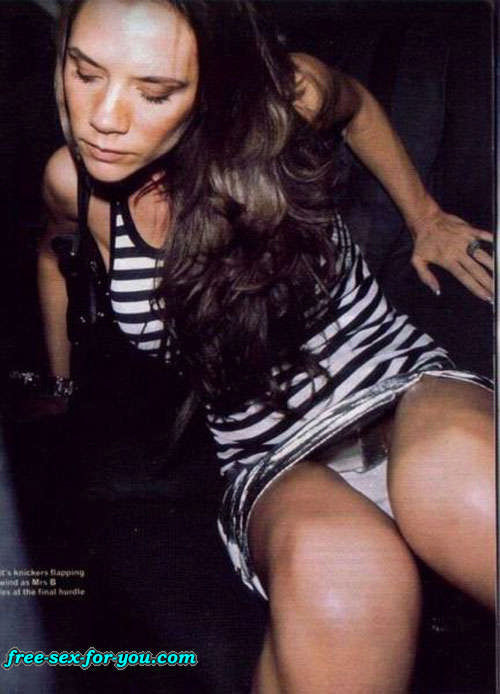 Victoria Beckham showing her tits in see thru and upskirt pics #75419374