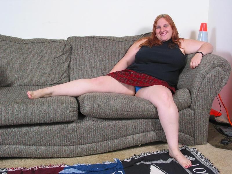 Naked big tit bbw posing and spreading her twat on a couch #75563403