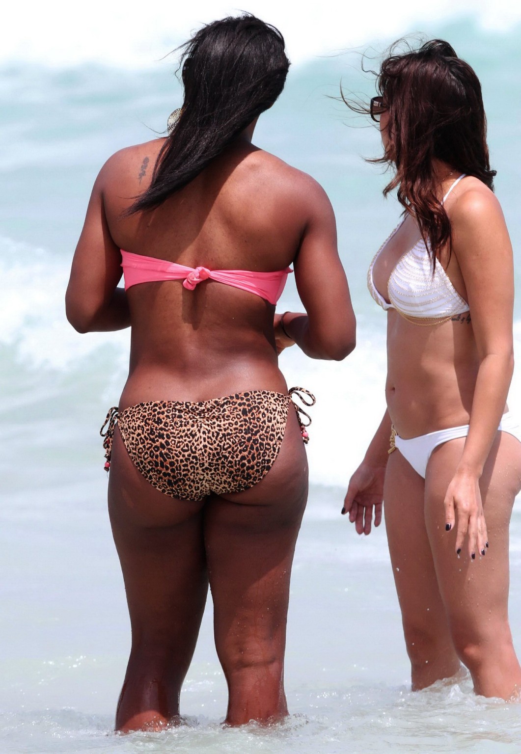 Serena Williams shows off her curvy body wearing strapless bikini on Miami Beach #75308078