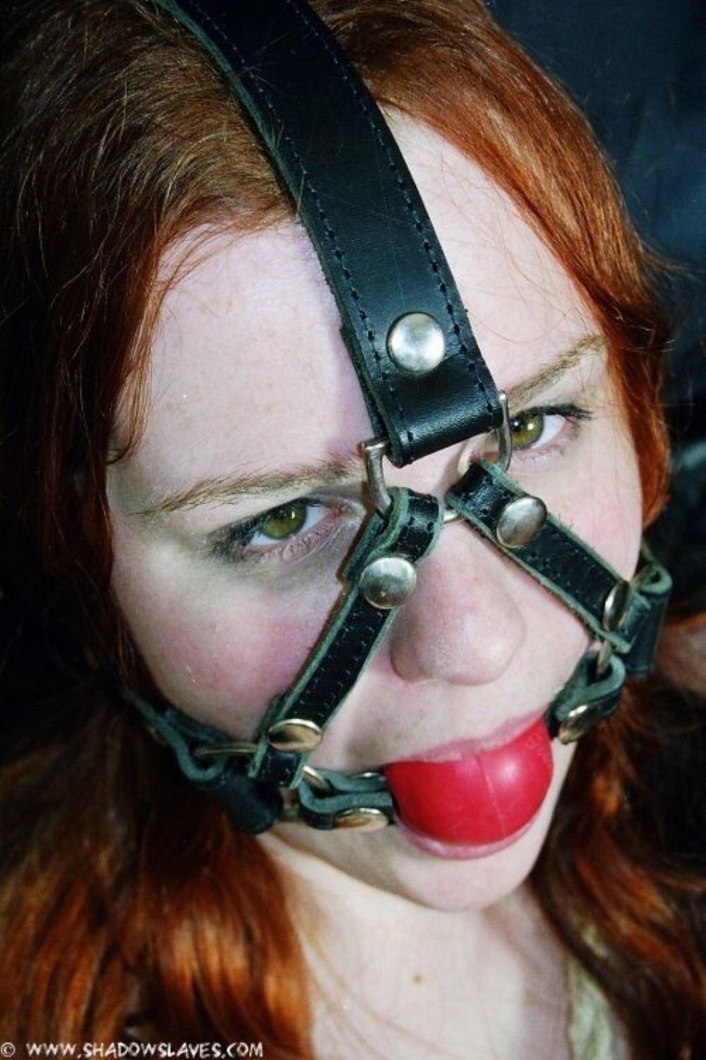 Amateur red haired sub is bound and ball gagged #74613038