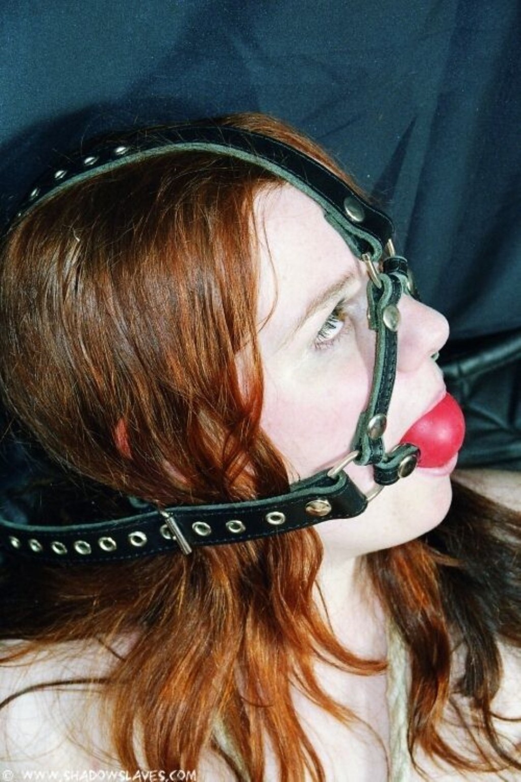 Amateur red haired sub is bound and ball gagged #74613043
