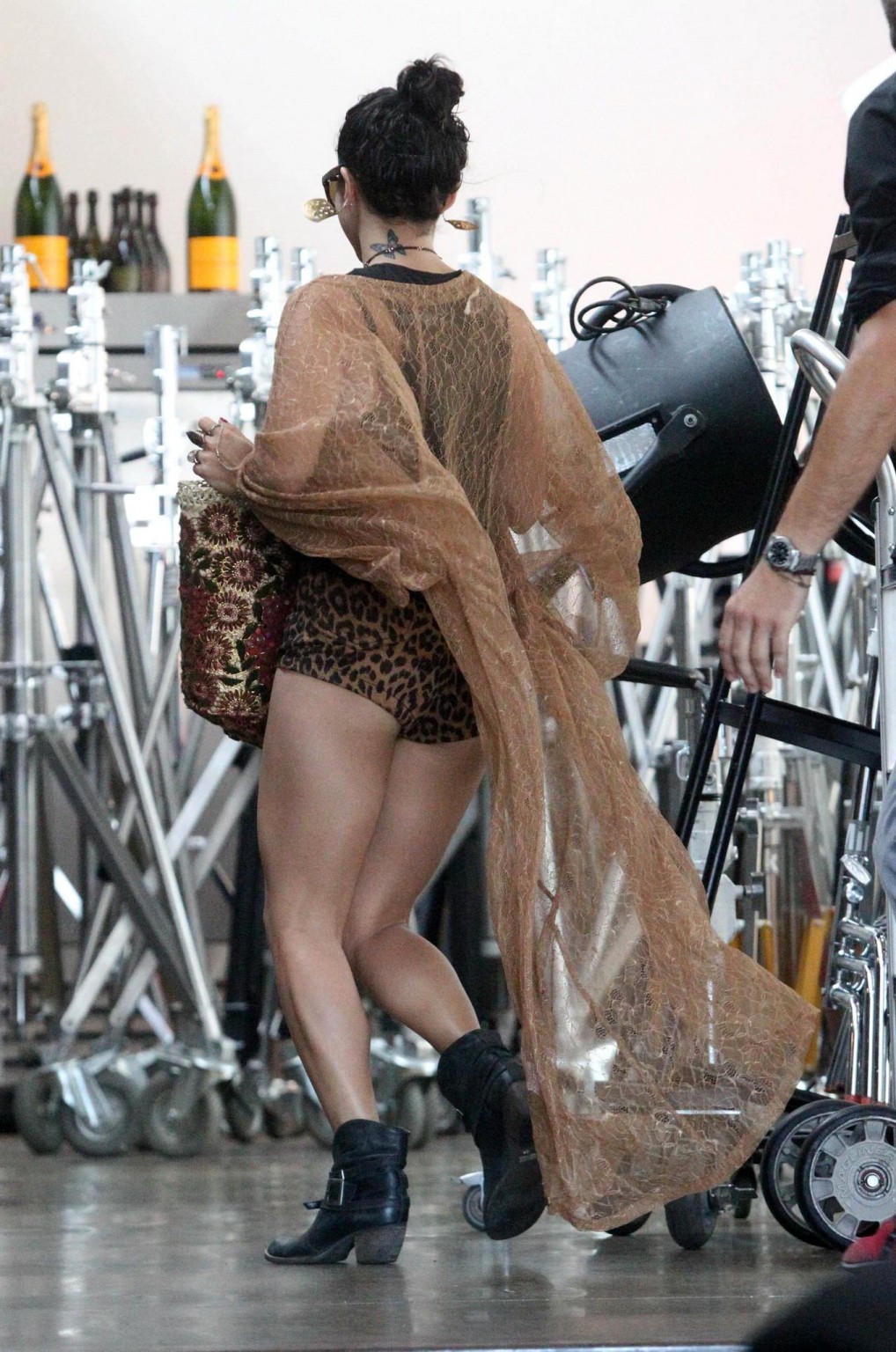 Vanessa hudgens leggy shows ass wearing a leopard print shorts on 'machete kill
 #75255496