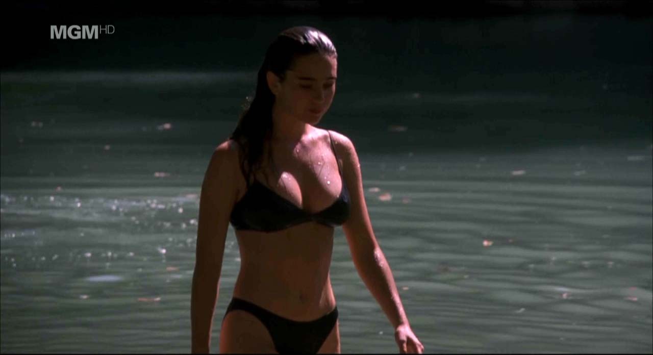 Jennifer Connelly showing her nice boobs and pussy from behind on beach in movie #75309141