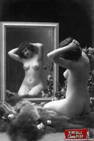 Several vintage ladies showing their nude bodies #78468940