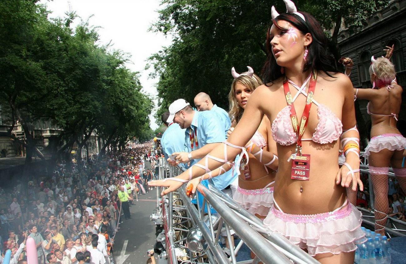 Trashed chicks naked during a parade #77132756