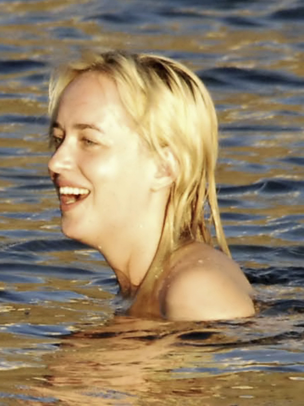 Dakota Johnson caught topless at the beach during a vacation in Italy #75180882