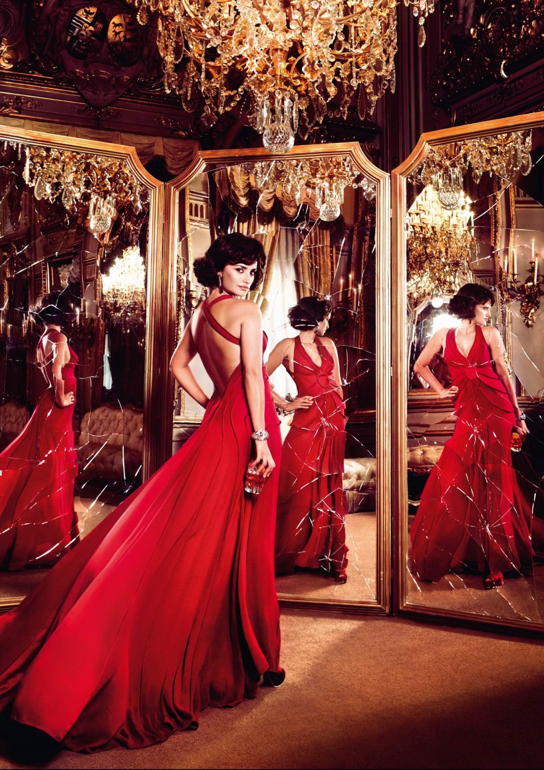 Penelope Cruz busty in red hot 2013 Campari calendar photoshoot