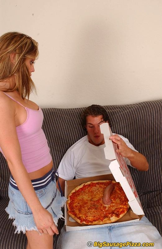 hungry babe eating cock through a pizza #76040519
