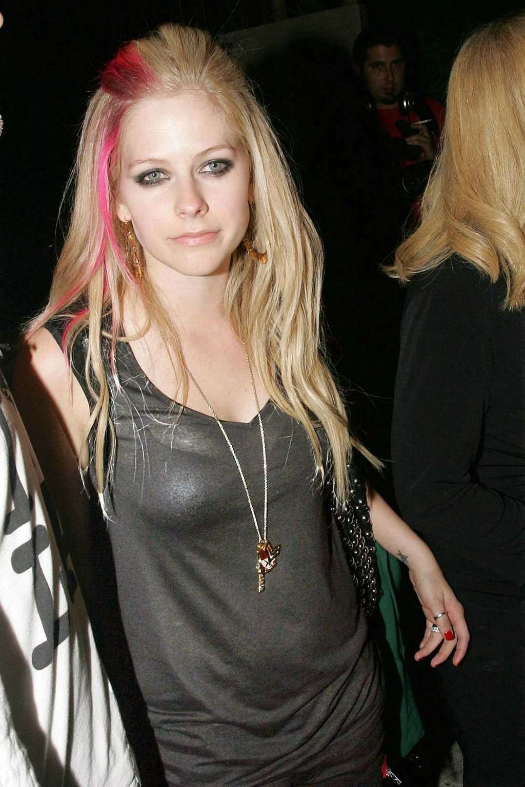 Avril Lavigne nipple popout from her bikini top on beach paparazzi shoots #75336871