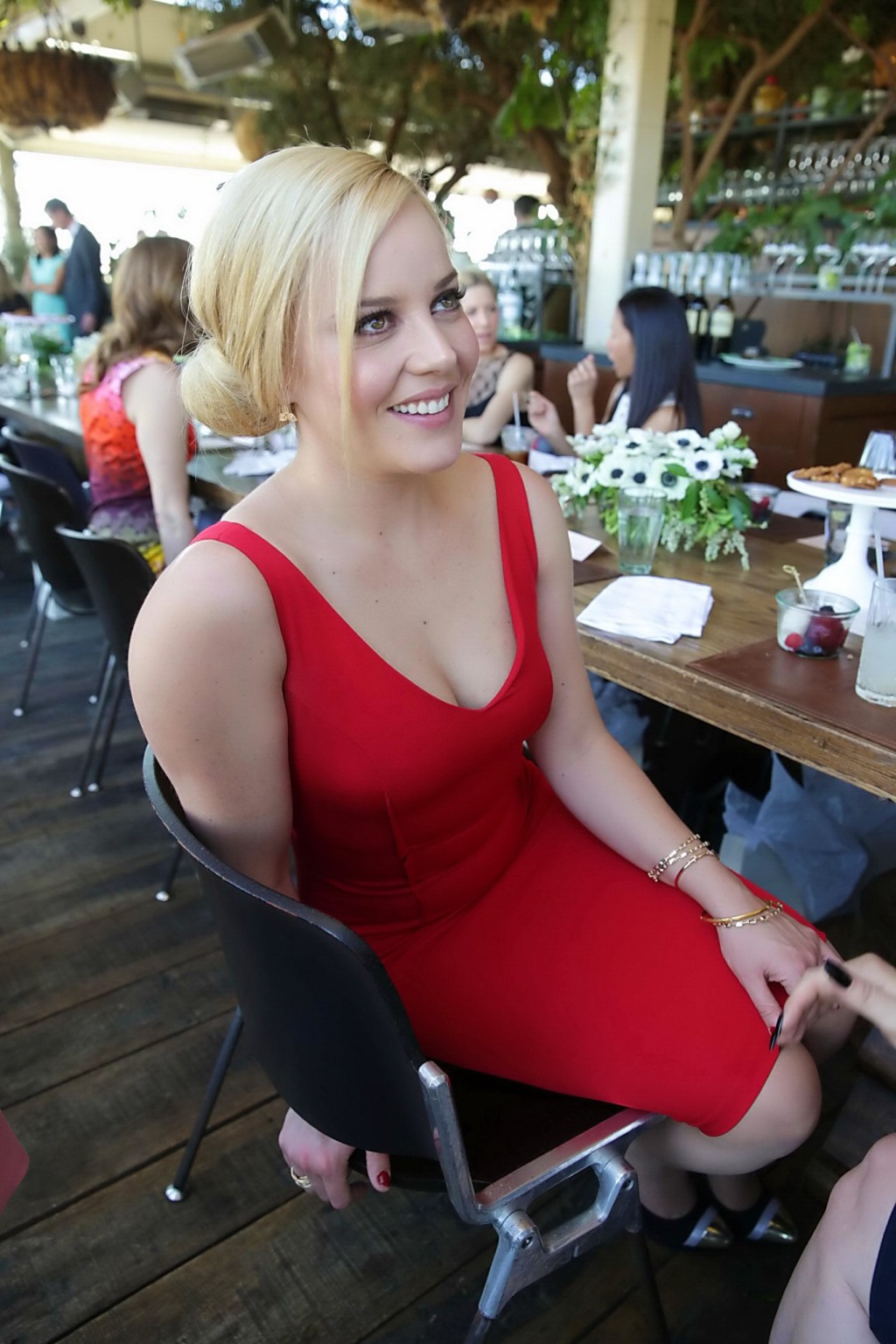 Abbie Cornish showing big cleavage in a hot red low cut dress at 2nd Annual 25 M #75238423