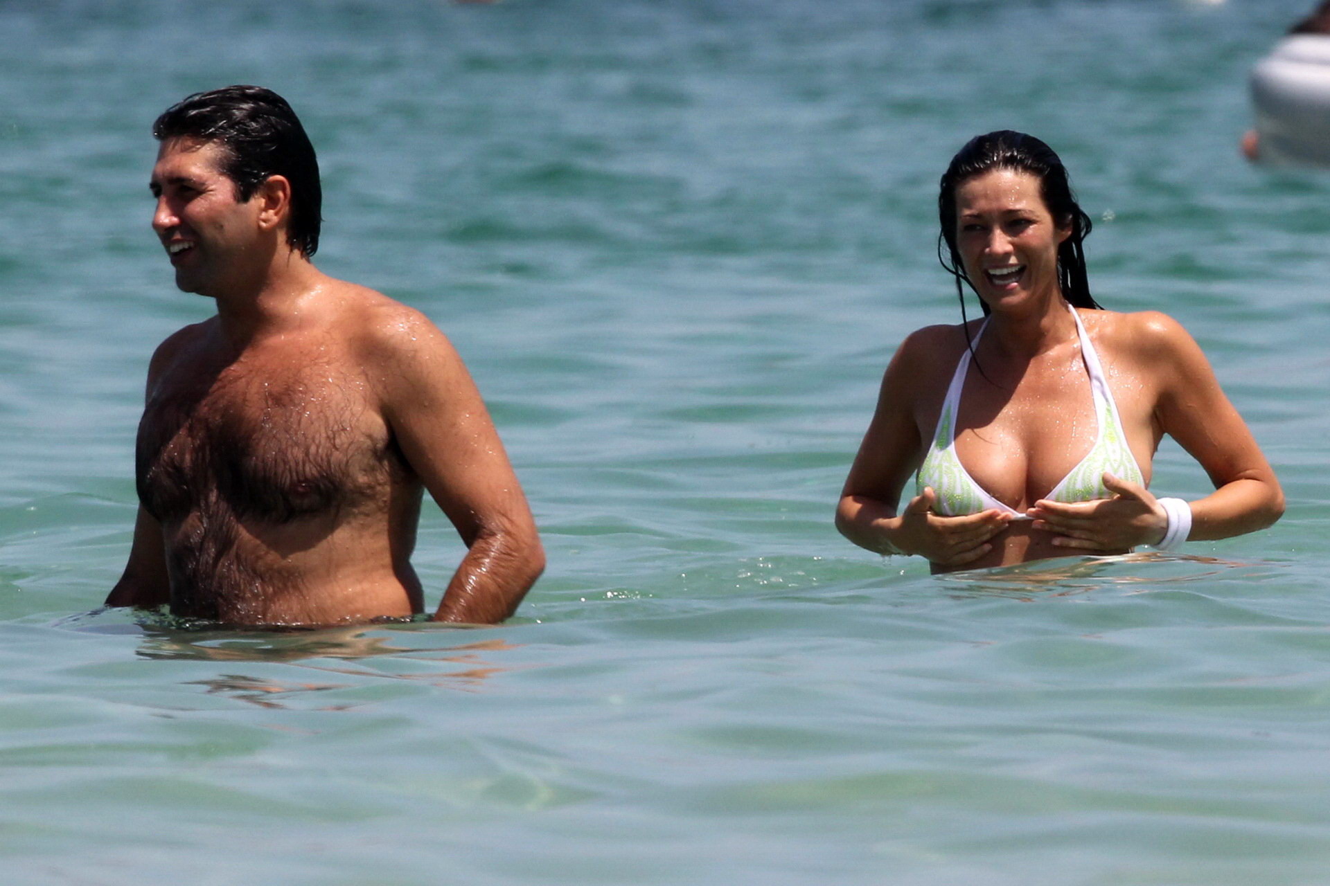 Manuela Arcuri wearing sexy bikini on the beach in Golfo di Marinella #75341994