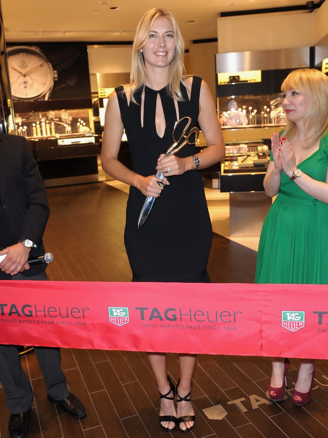 Maria Sharapova braless wearing a sexy black dress at TAG Heuer Aventura store o #75269627