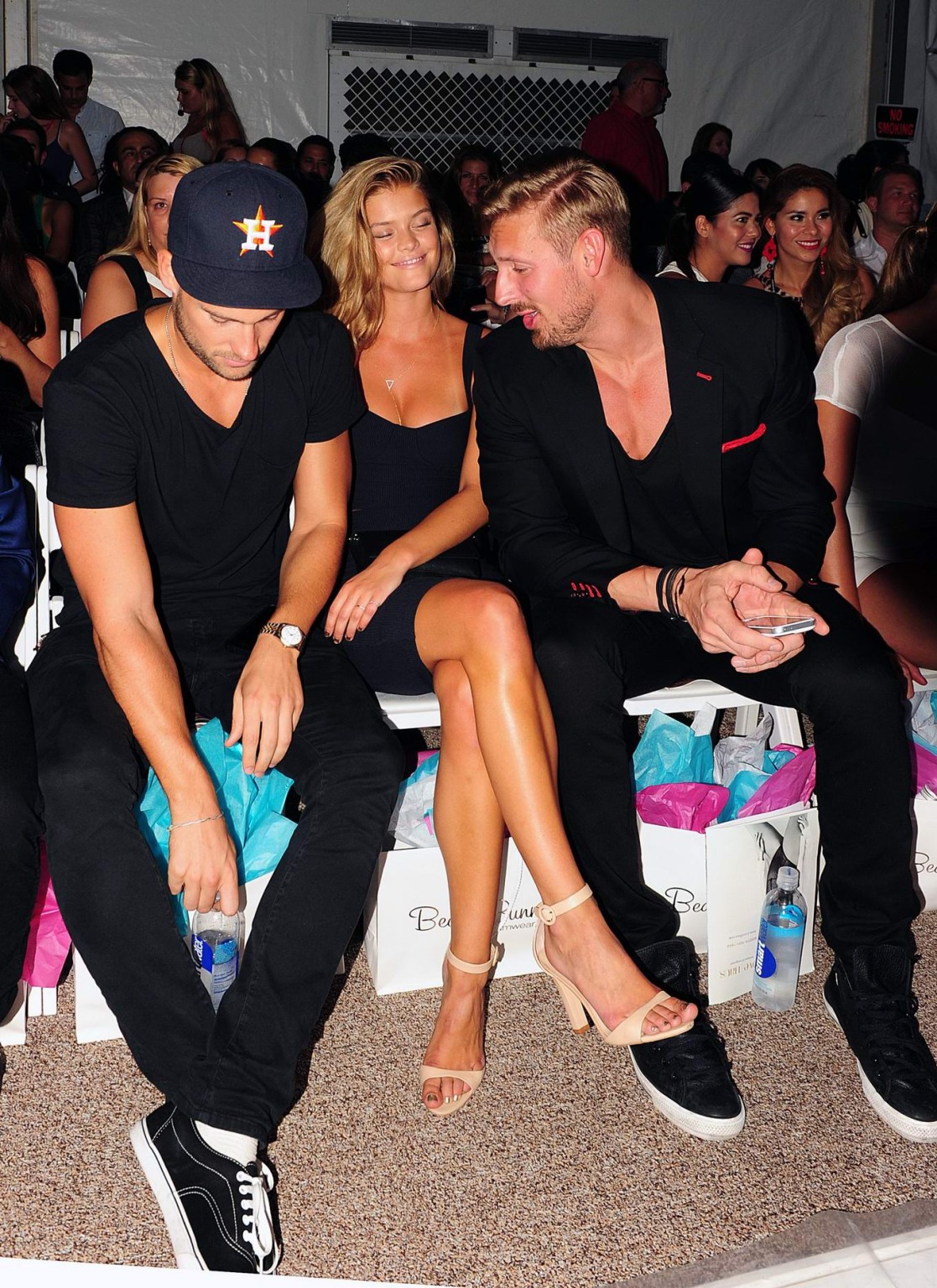 Nina Agdal leggy and cleavy at the Beach Bunny Show during the Mercedes FW Swim  #75190307