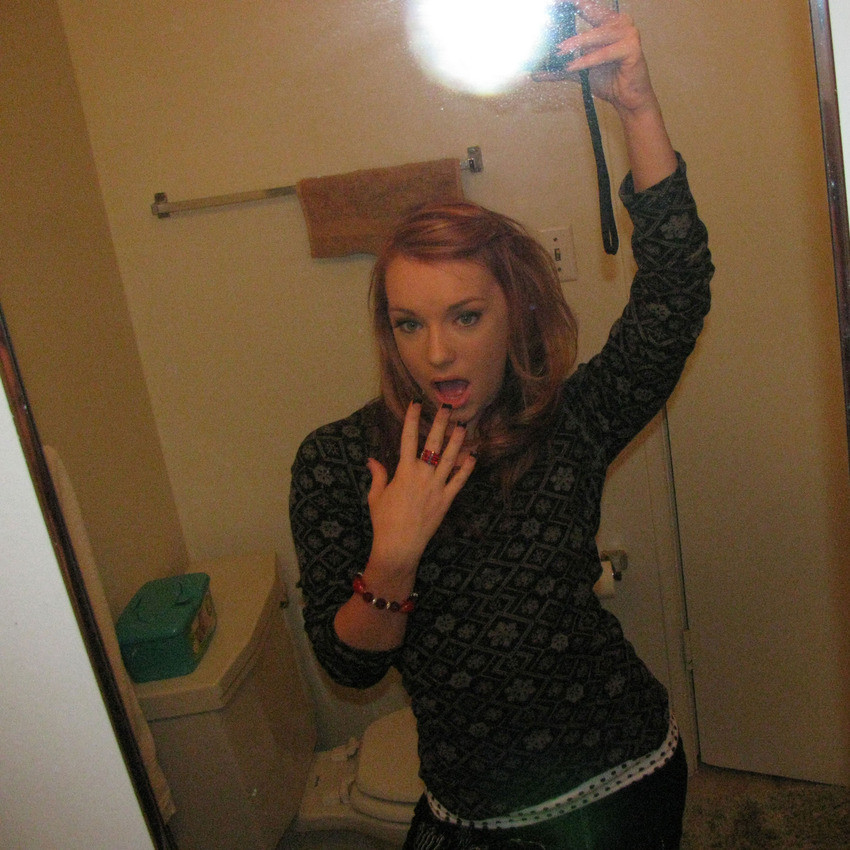 Redheaded teen girlfriend posing on camera #67295692
