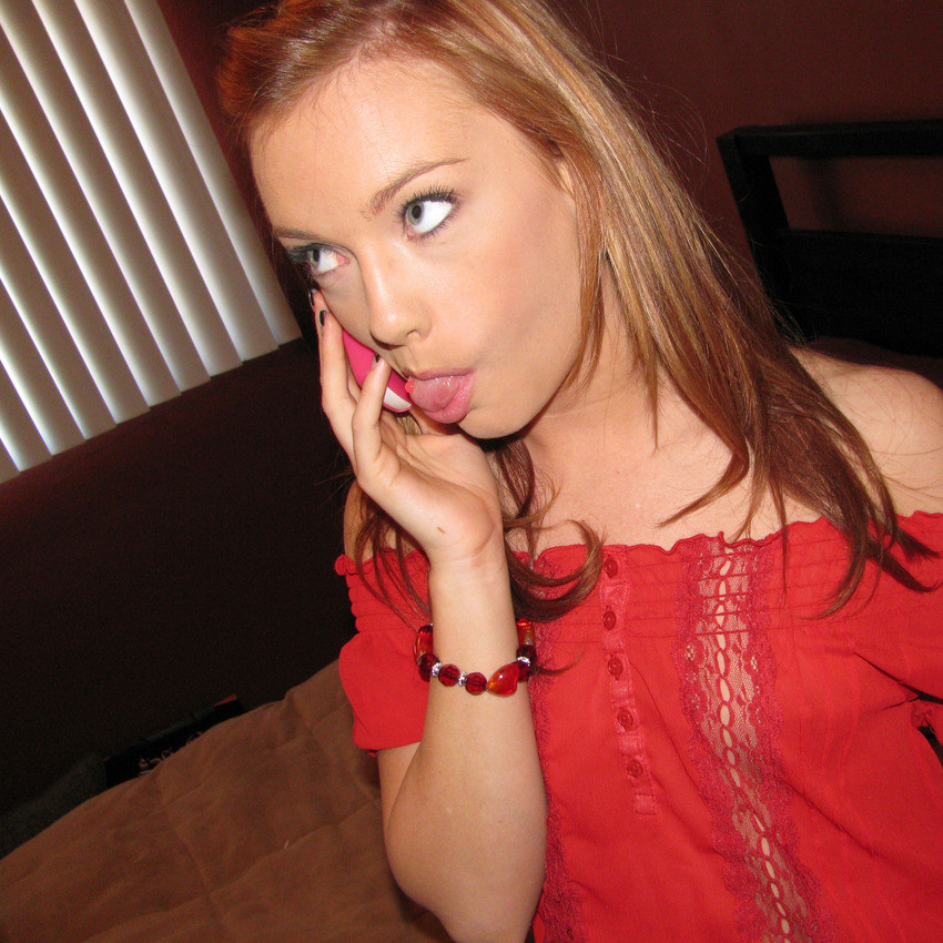 Redheaded teen girlfriend posing on camera #67295825