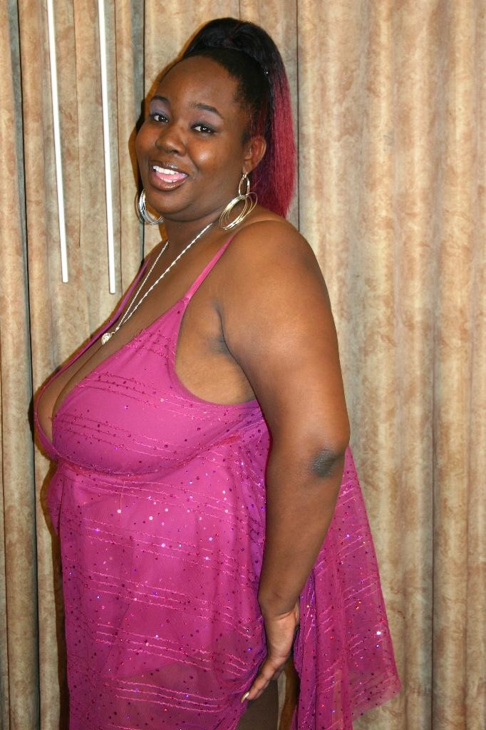 Horny ebony bbw loves to tease and posed while playimh with her busty tits #71863130