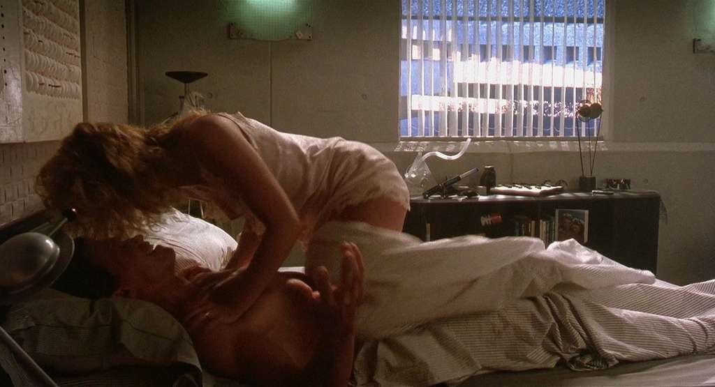 Sharon Stone get her tits slip out from nightgown and downblouse in movie #75336799