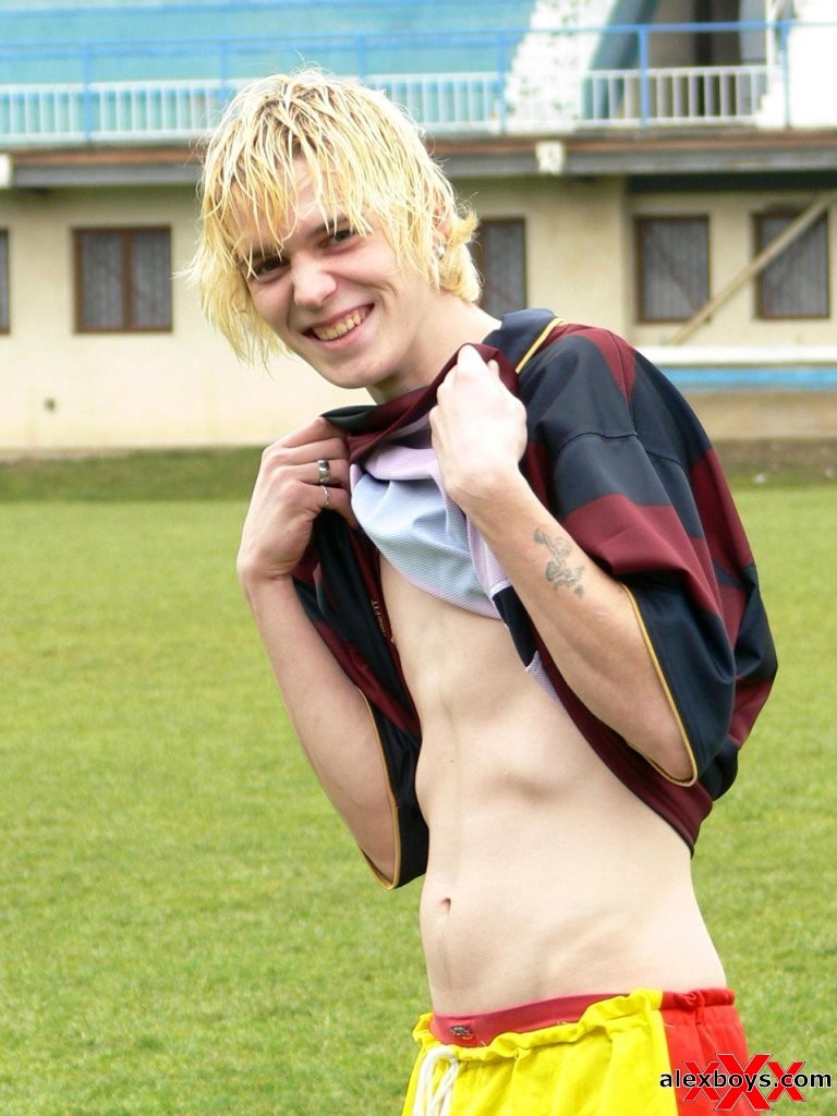 Sexy blonde soccer teen boy #76937196