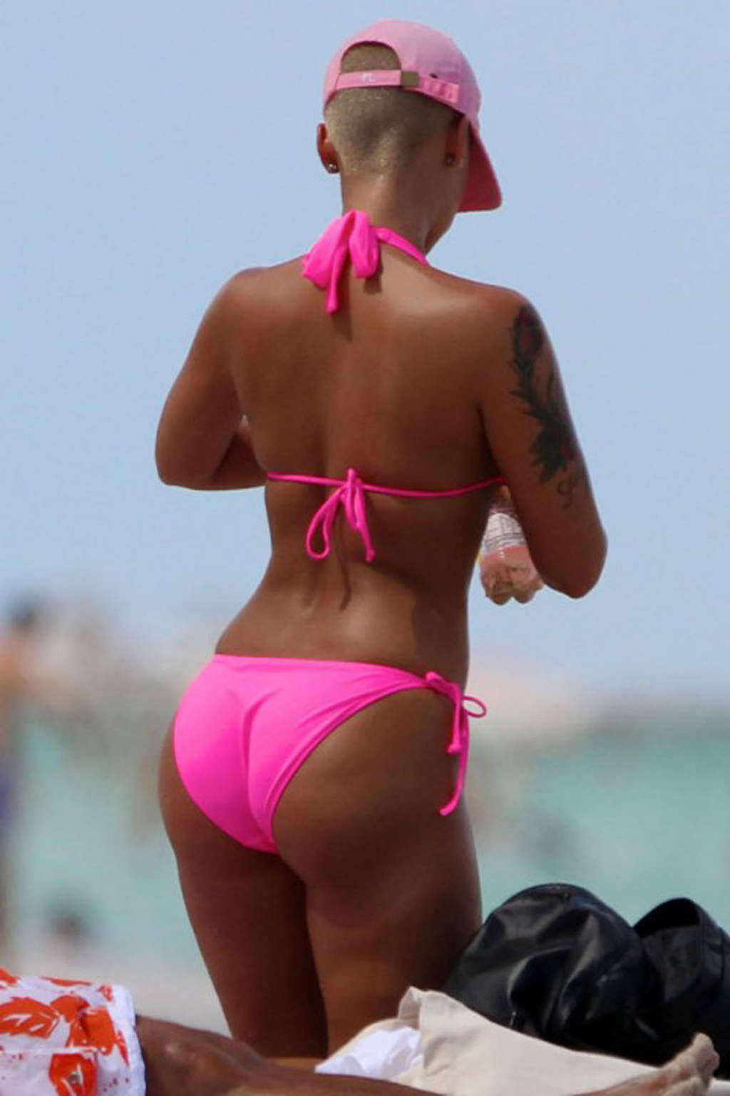 Amber Rose exposing fucking sexy body and hot ass in bikini on beach #75338390