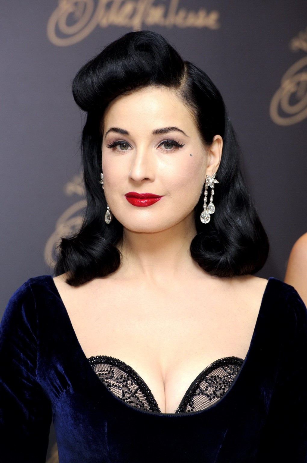 Dita Von Teese bra peak at the launch of her lingerie line range at Debenhams in #75247377