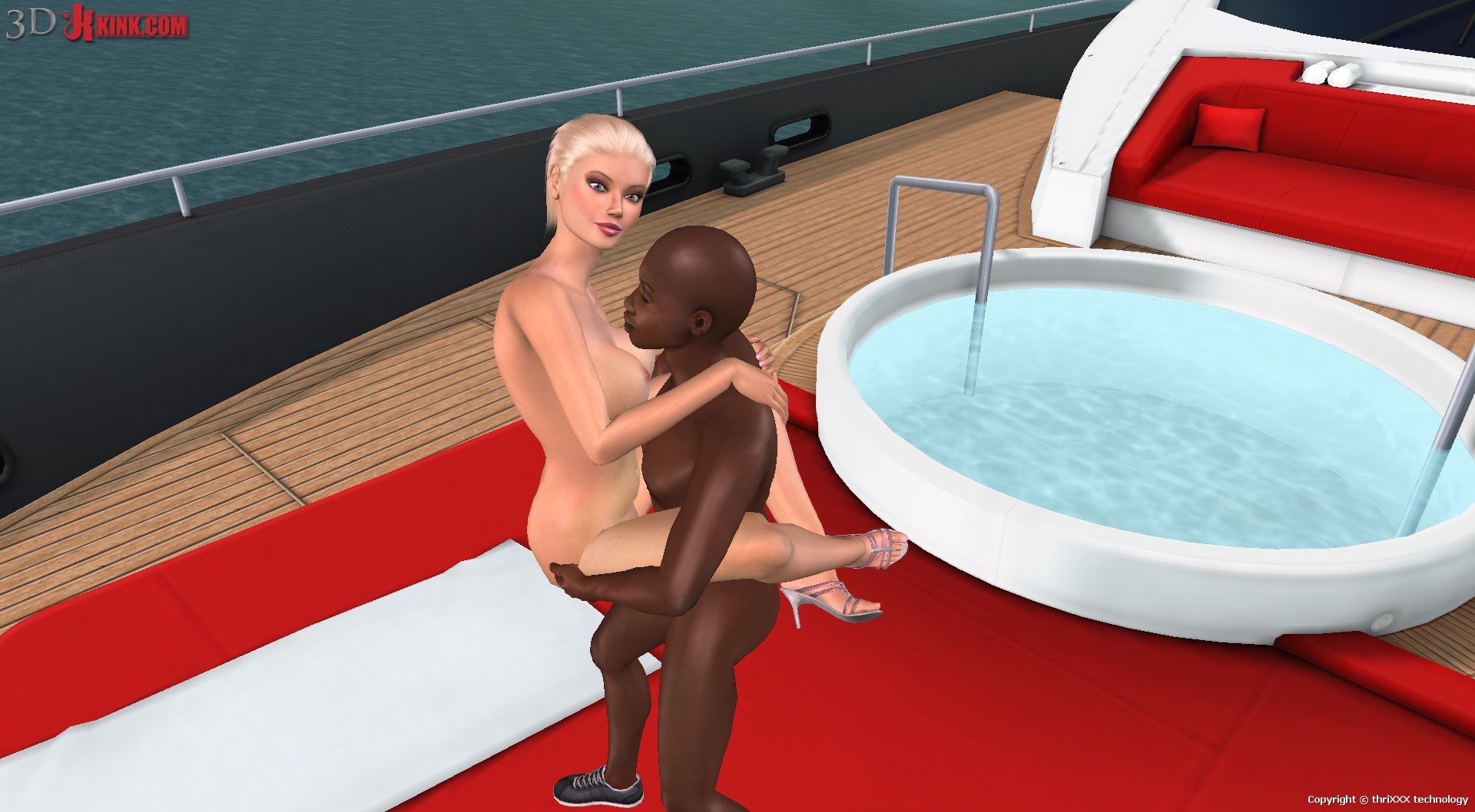 Outdoor interracial sex created in virtual fetish 3d sex game! #69359010