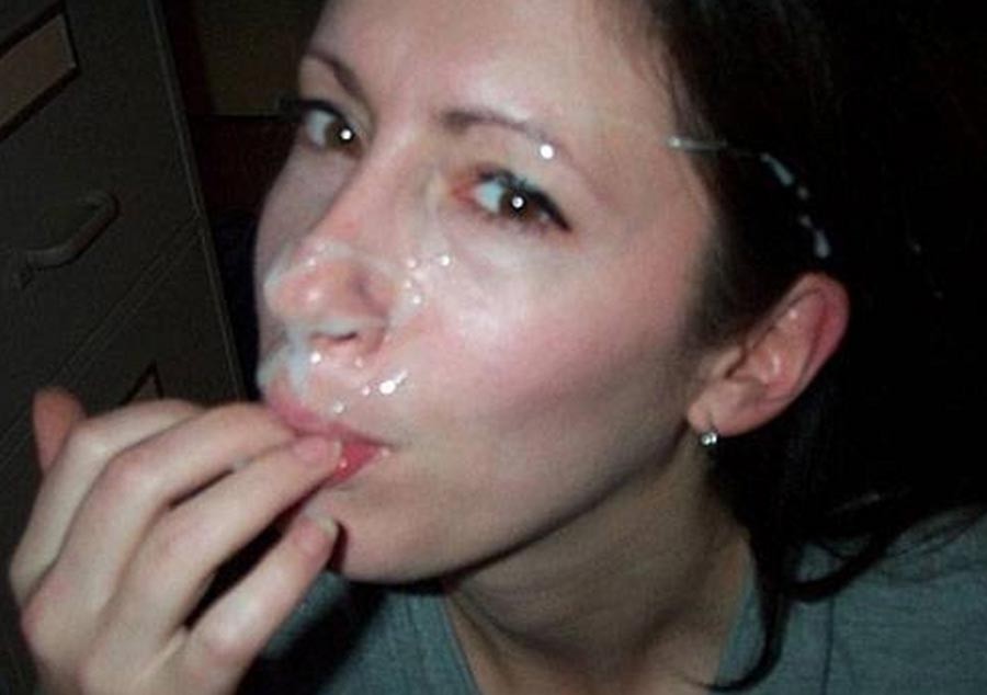 Real amateur girlfriends taking messy facials #75874282