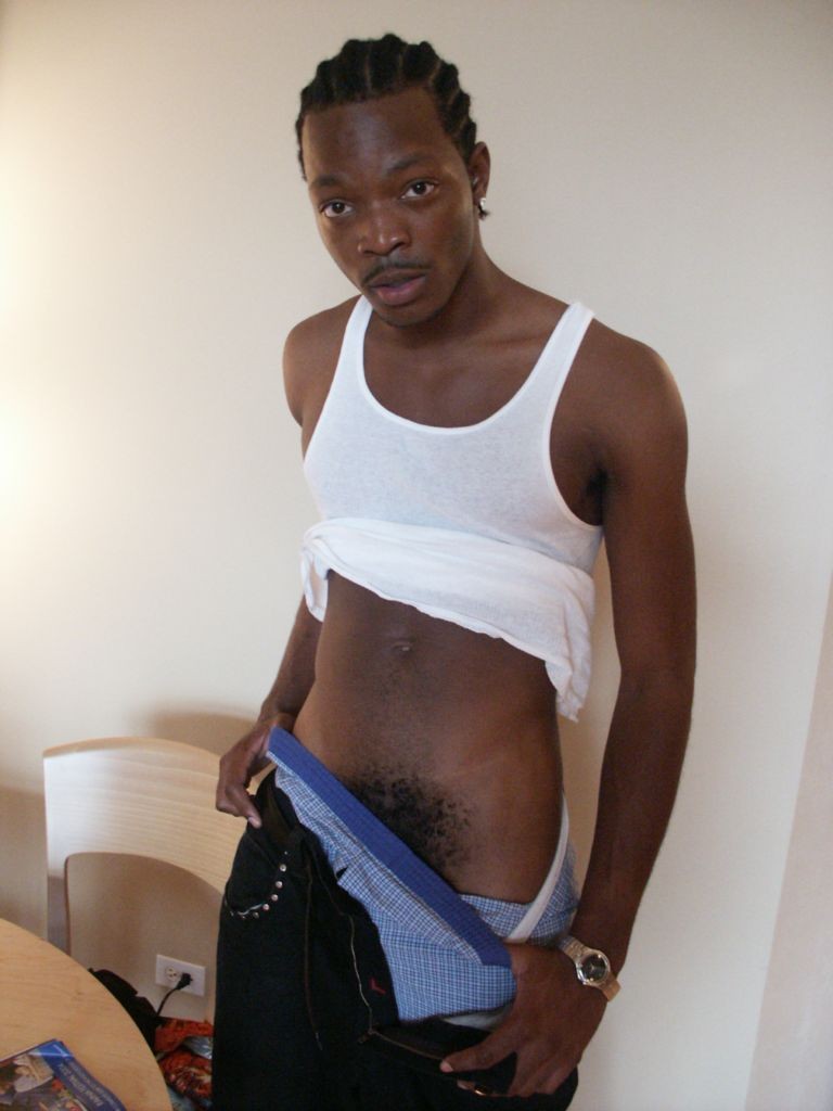 Horny twink black gay loves to tease while posing naked #76980956