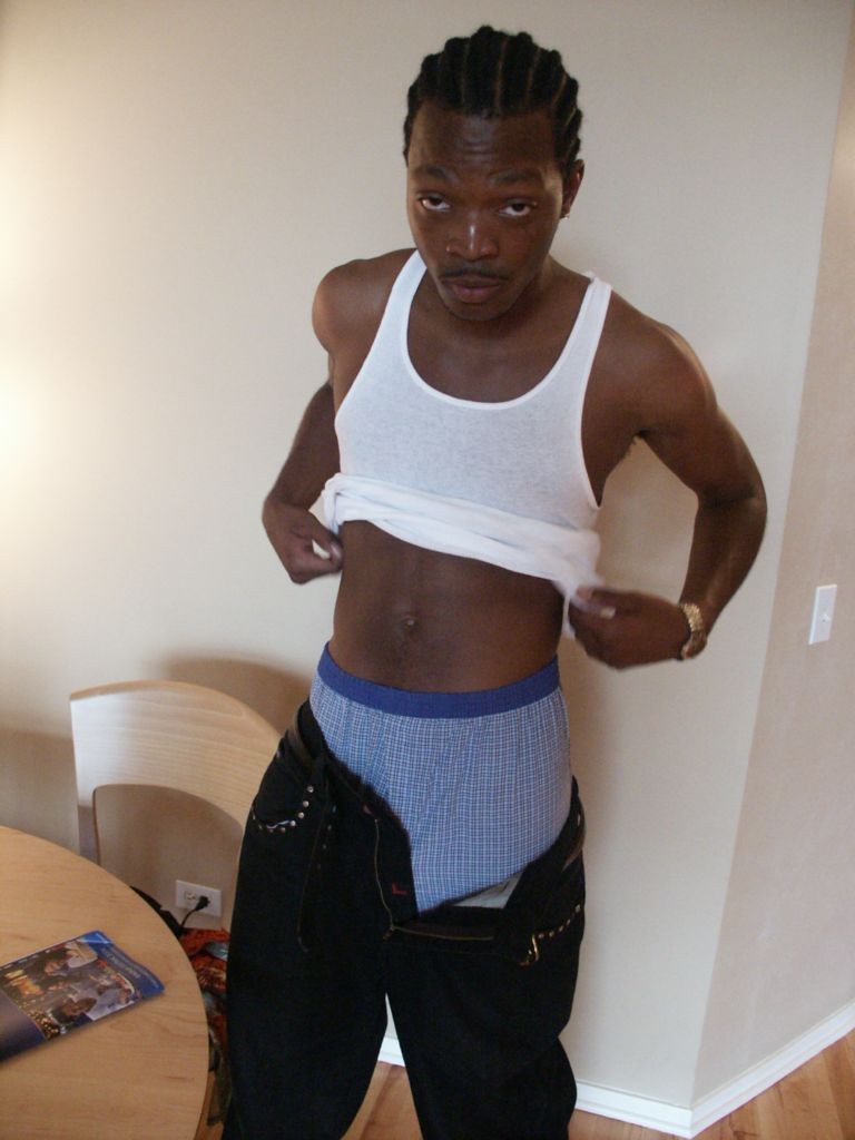 Horny twink black gay loves to tease while posing naked #76980990