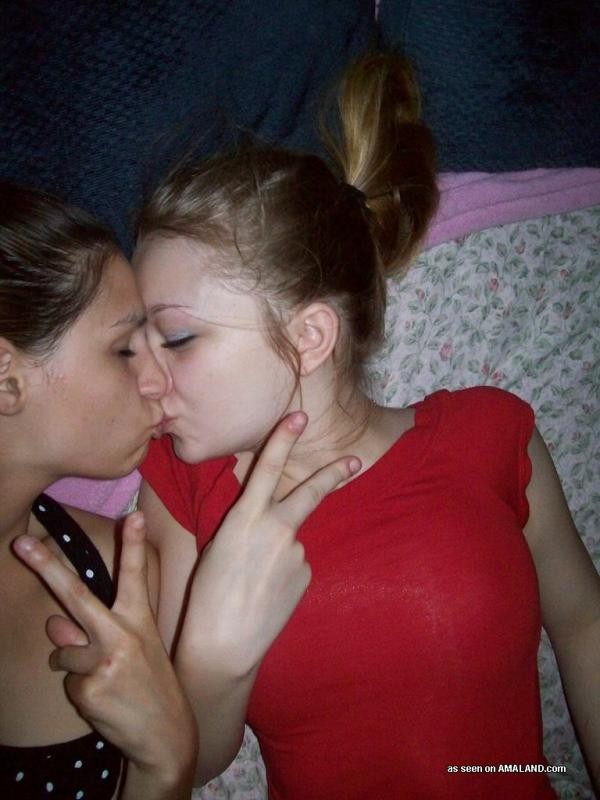 Horny lesbo teens teasing each other on the bed #68016831