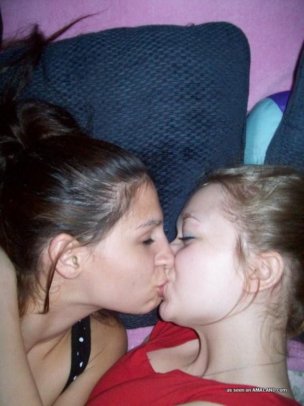 Horny lesbo teens teasing each other on the bed #68016853