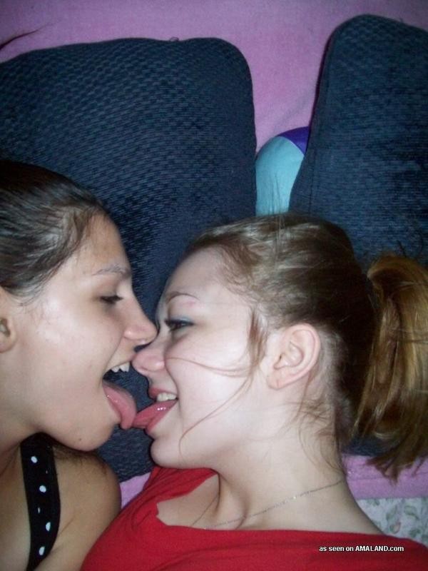 Horny lesbo teens teasing each other on the bed #68016856