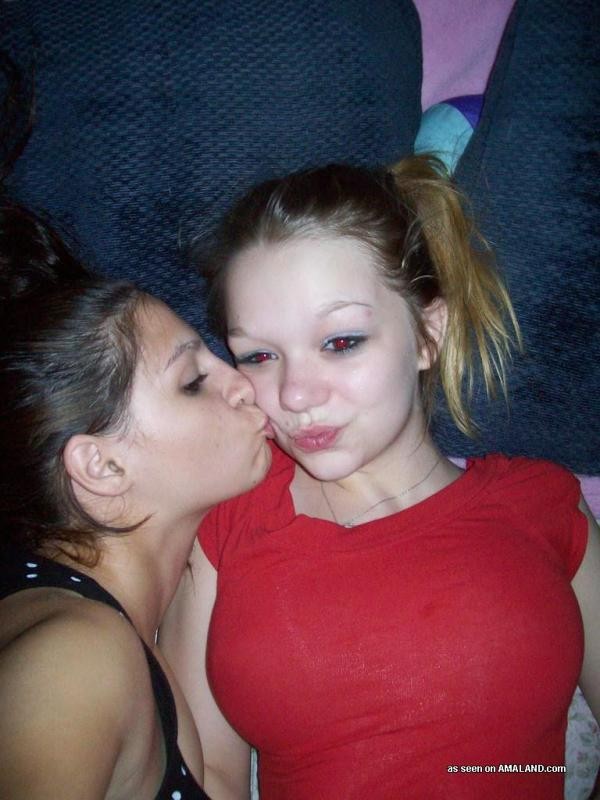 Horny lesbo teens teasing each other on the bed #68016859