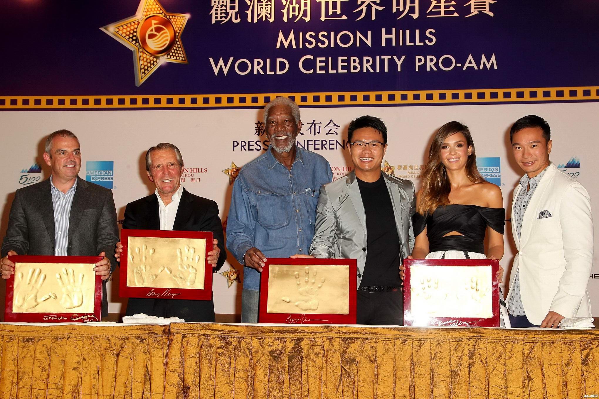 Jessica Alba downblouse at the Mission Hills World Celebrity ProAm press confere #75182458
