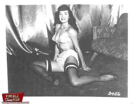Betty Page loves to dance in stockings in a sensual way #67806054