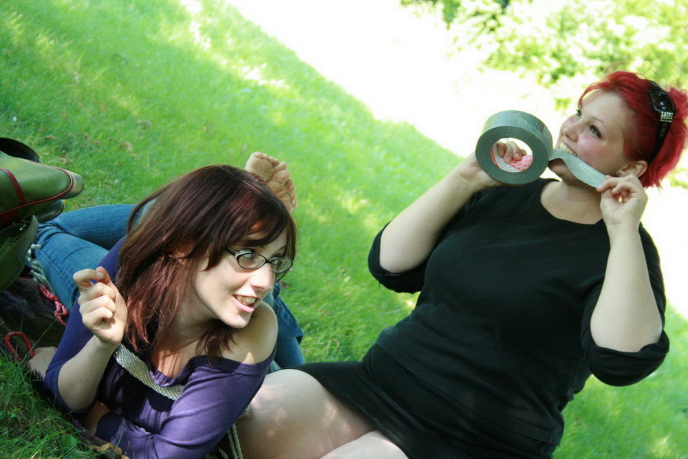 Mistress Ursela took her best friend/slave out to a park for a nice day in the s #71997709