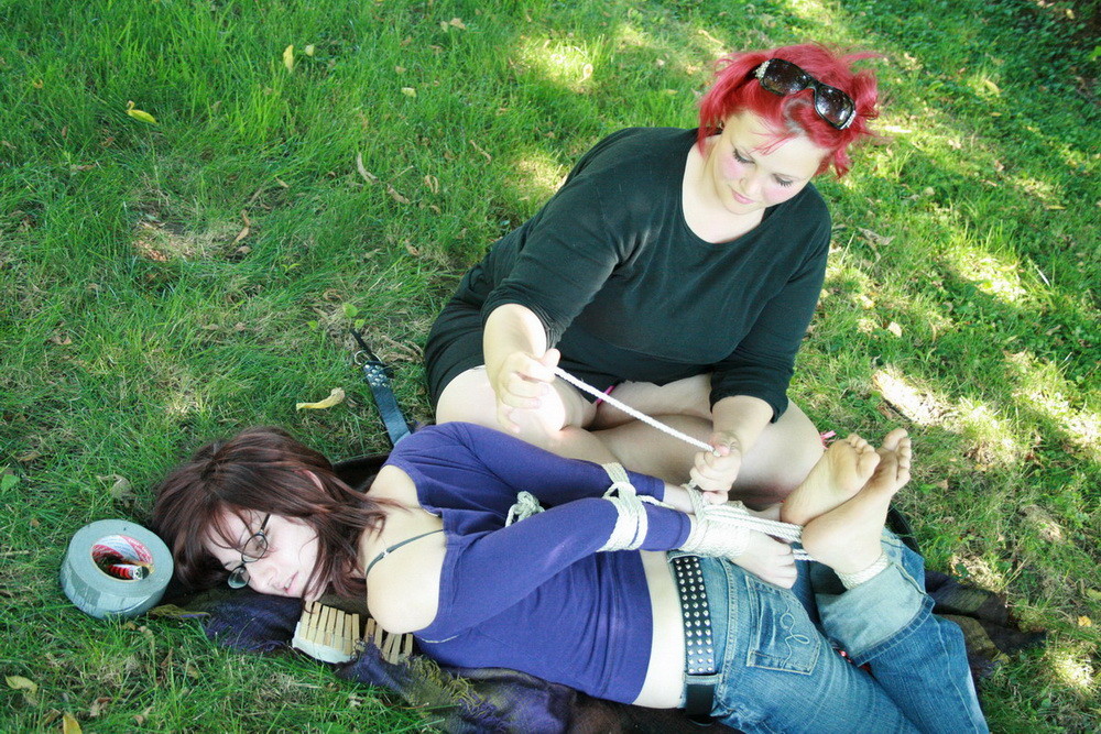 Mistress Ursela took her best friend/slave out to a park for a nice day in the s #71997756