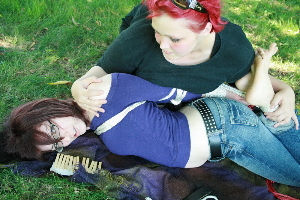 Mistress Ursela took her best friend/slave out to a park for a nice day in the s #71997800