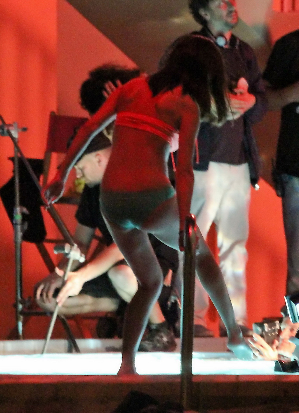 Selena Gomez shows cameltoe wearing bikini at the pool on 'Spring Breakers' set #75270157