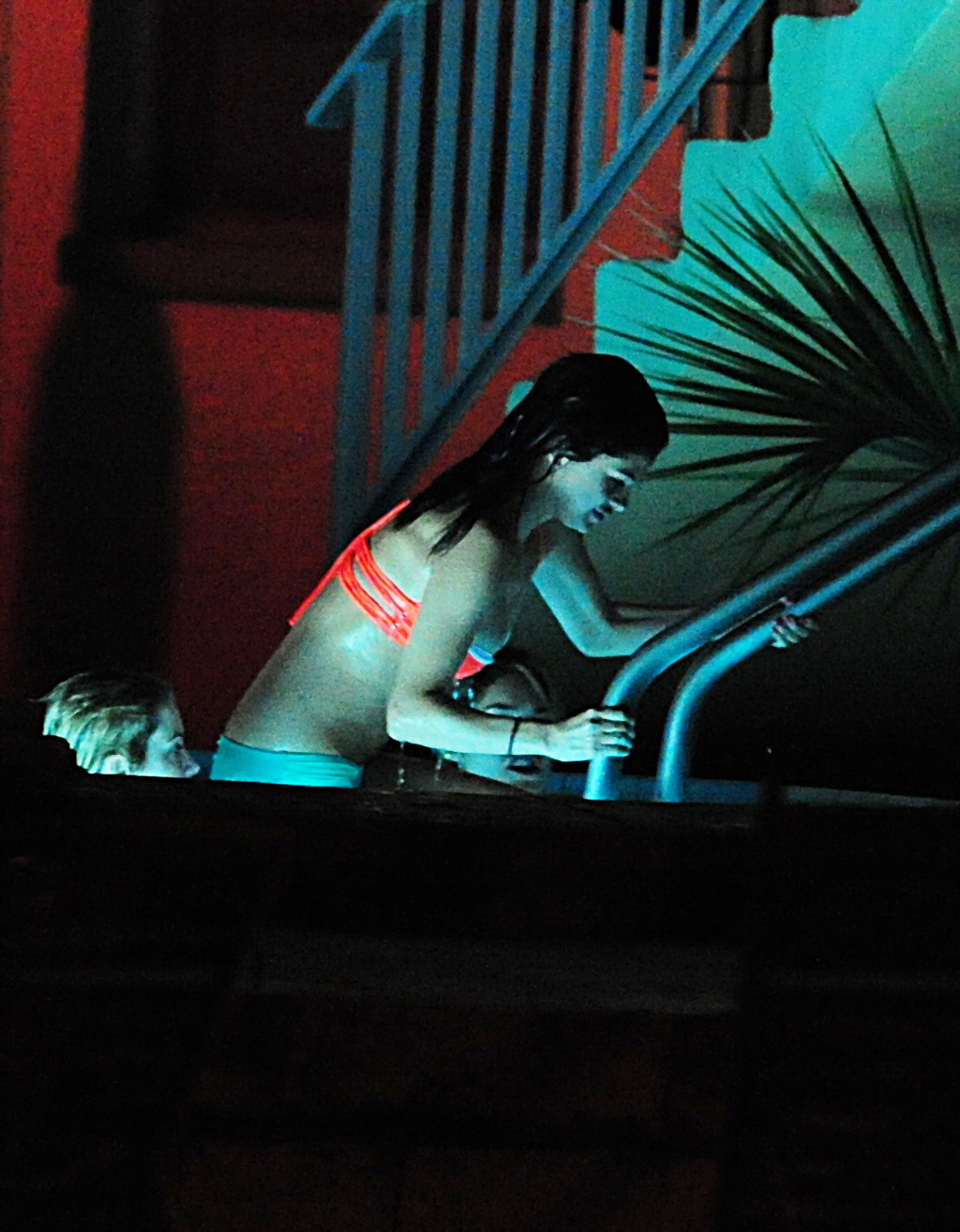 Selena Gomez shows cameltoe wearing bikini at the pool on 'Spring Breakers' set #75270234