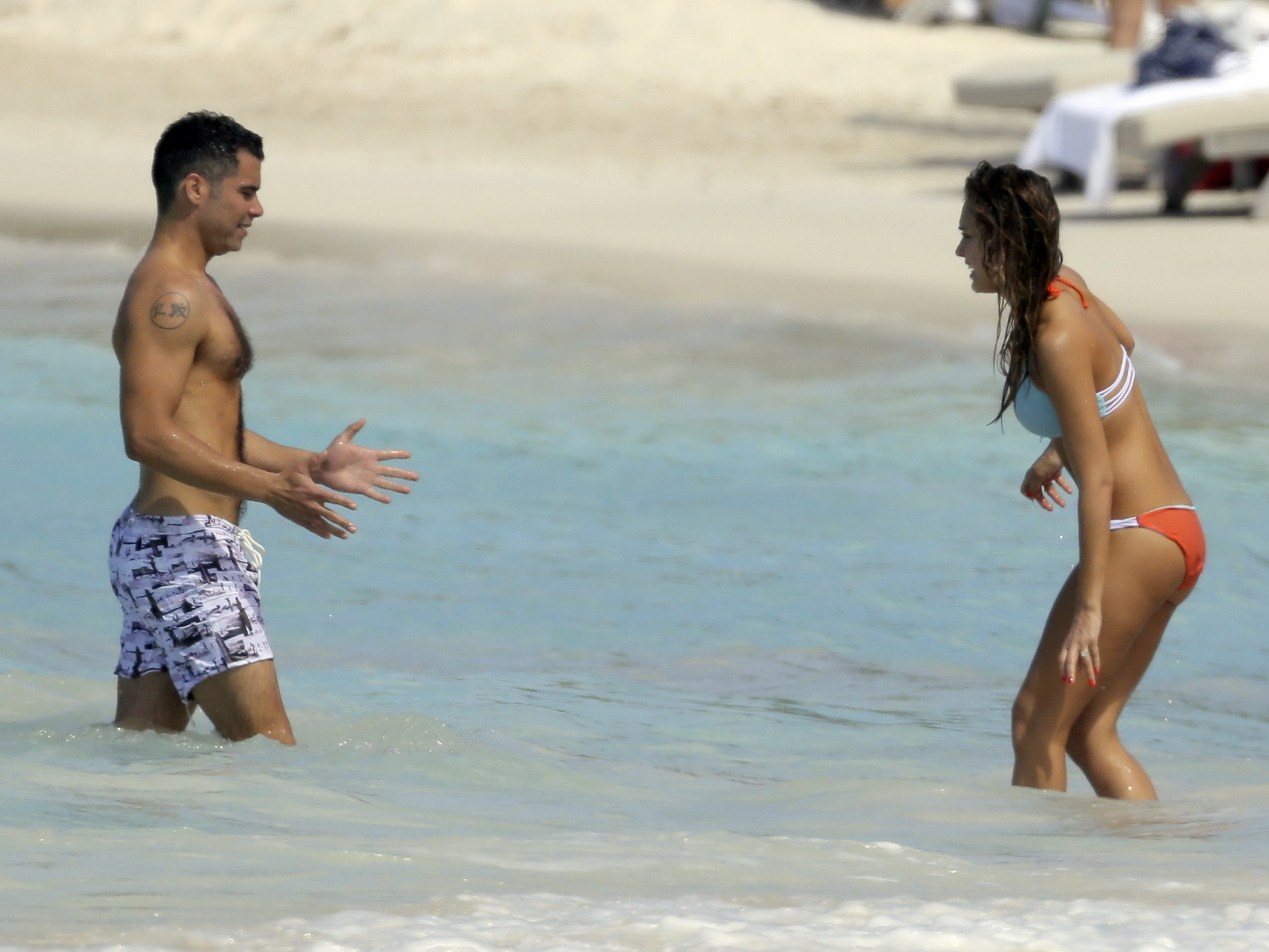 Jessica Alba showing off her bikini body on a beach in St. Barts #79486738