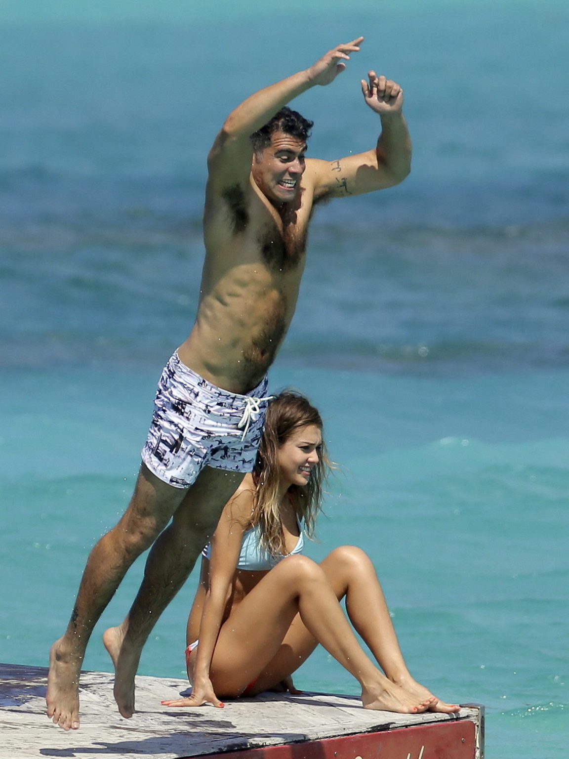 Jessica Alba showing off her bikini body on a beach in St. Barts #79486745